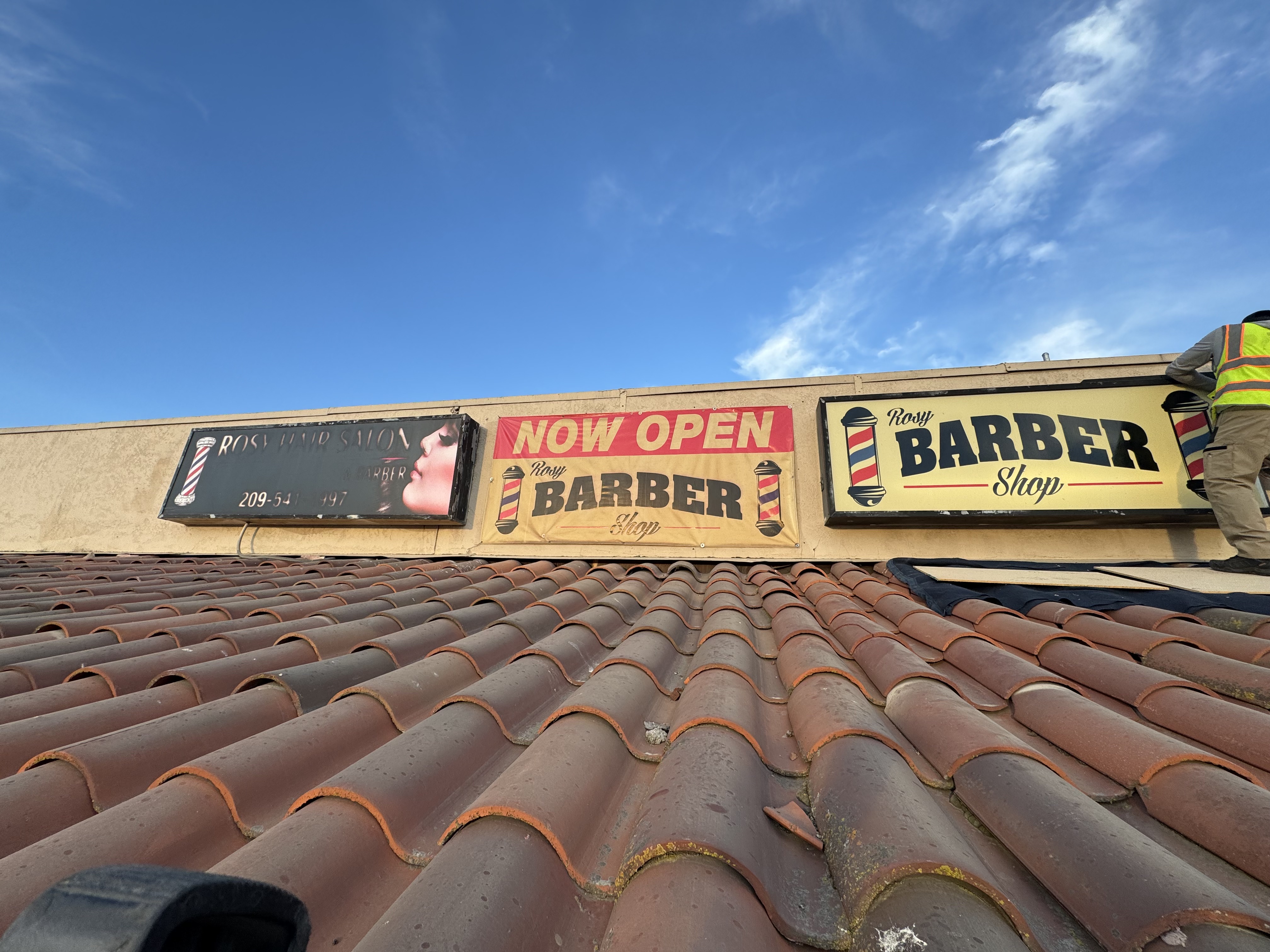 01 Previous storefront signage before the redesign — Rosy's Hair Salon & Barber — Modesto, CA