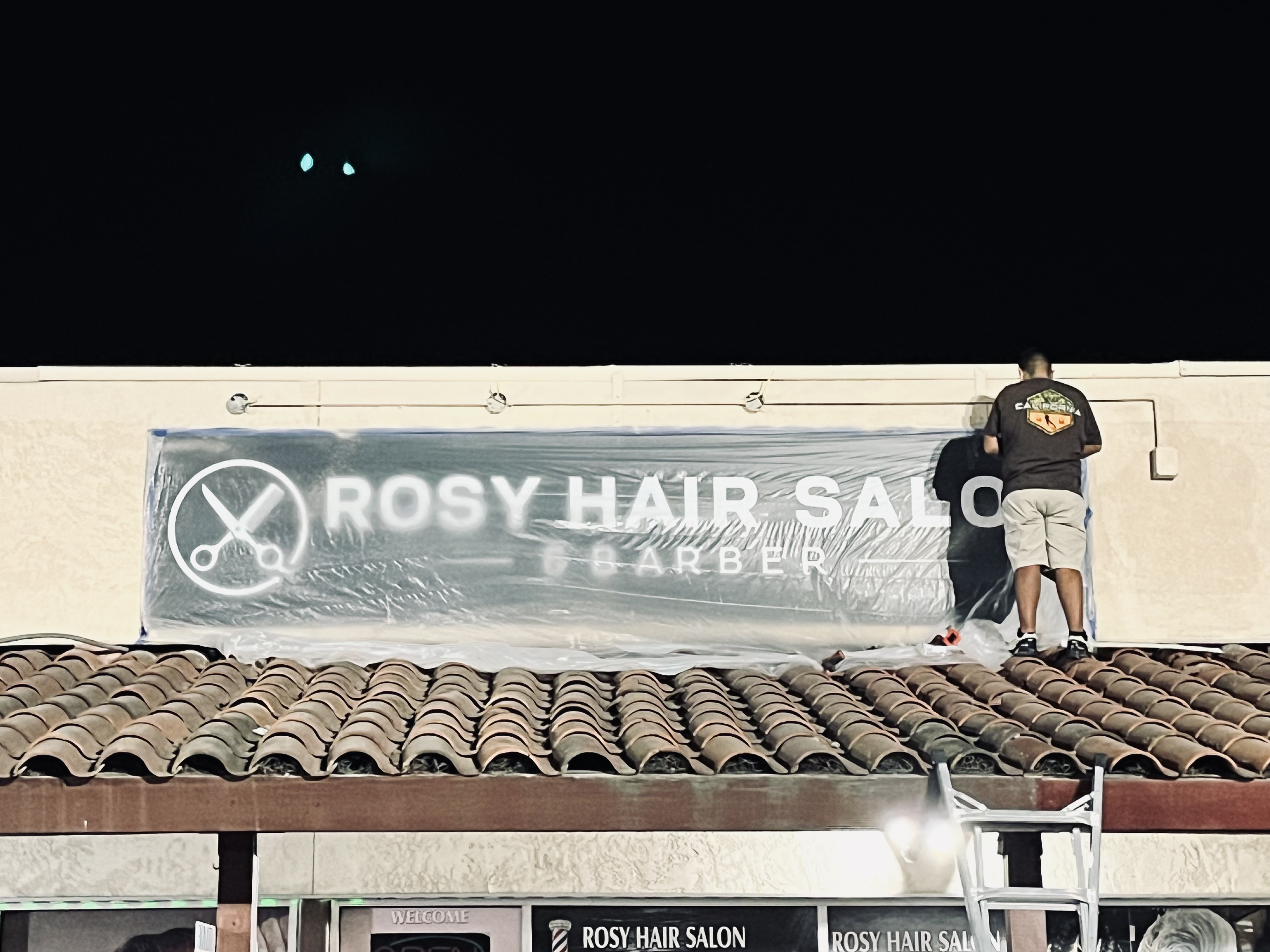 05 New electrical and gooseneck lighting installation — Rosy's Hair Salon & Barber — Modesto, CA